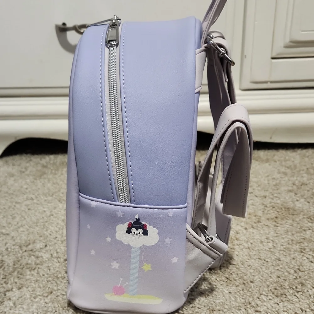 Disney Loungefly Lavender Cat Backpack - Picture 7 of 9
